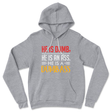 He Is A Dumbass Hoodie in Athletic Heather color